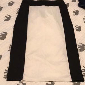 Black and off white pencil skirt